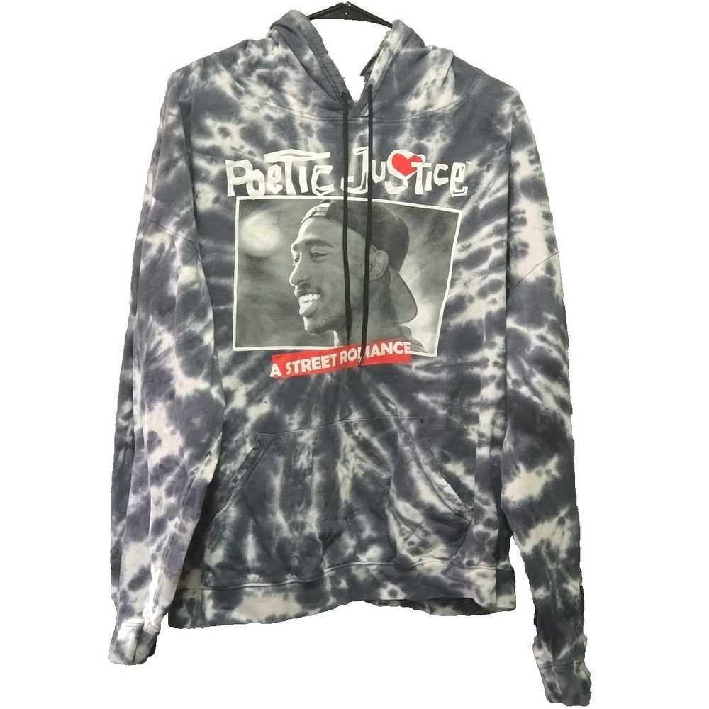 2Pac Hoodie Tye Dye Men's XL Tupac Shakur Poetic Justice Pullover Rap Hip Hop